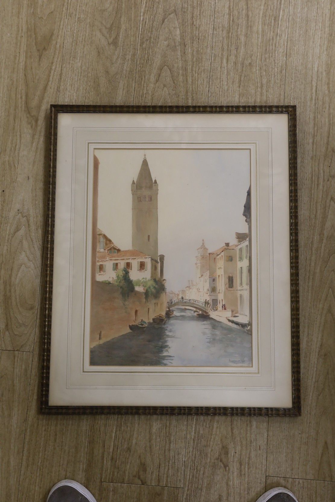 Frank Galsworthy (1863-1959), watercolour, Venetian canal scene, signed and dated 1922, 50 x 36cm